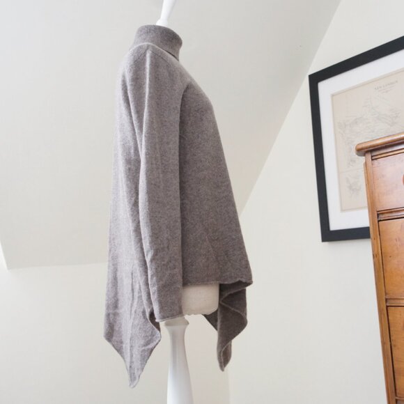 Magaschoni Dark Oatmeal Gray 100% Cashmere Turtleneck Tunic Size Large - Picture 8 of 8